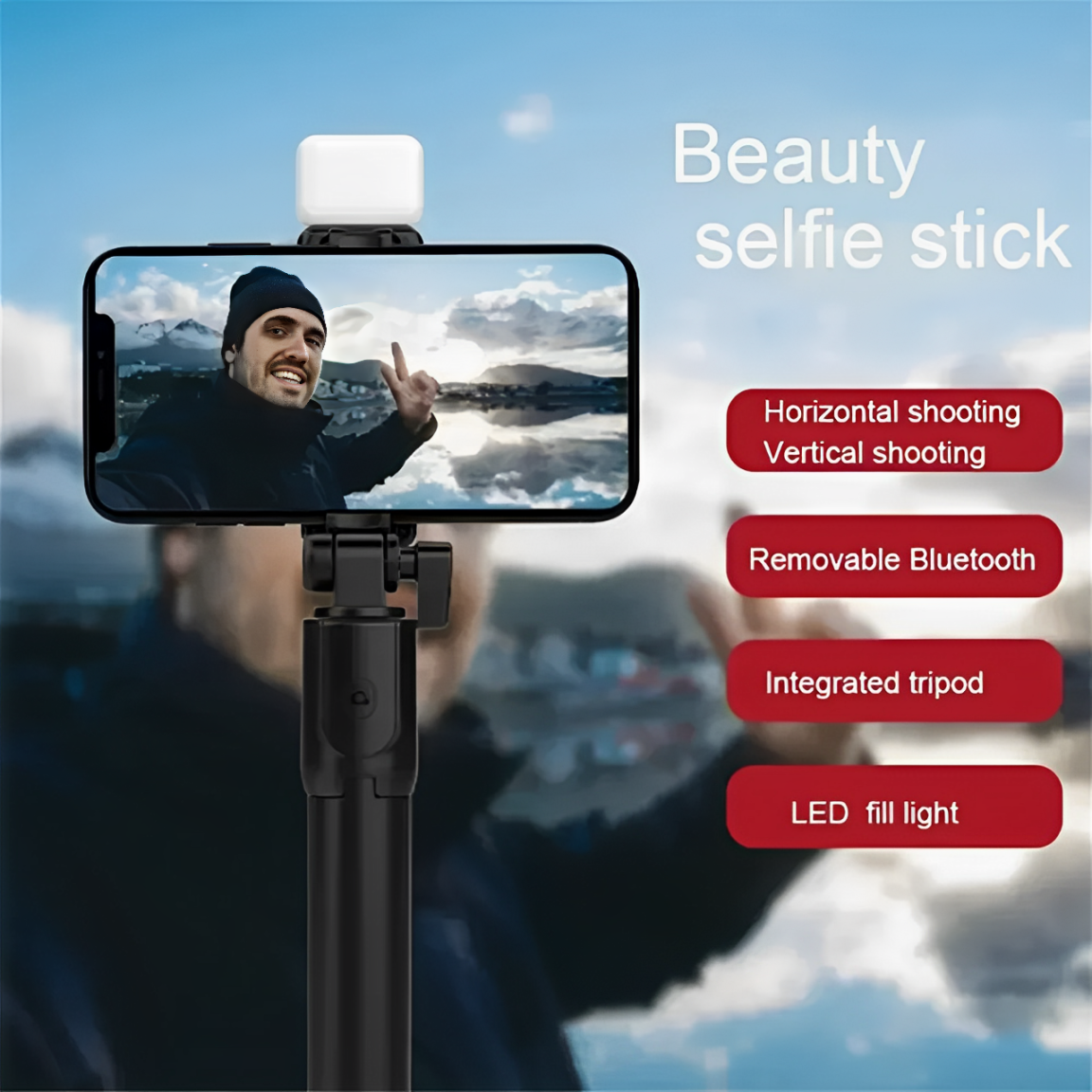 Ilumina tus selfies: Palo selfie con luz y control remoto