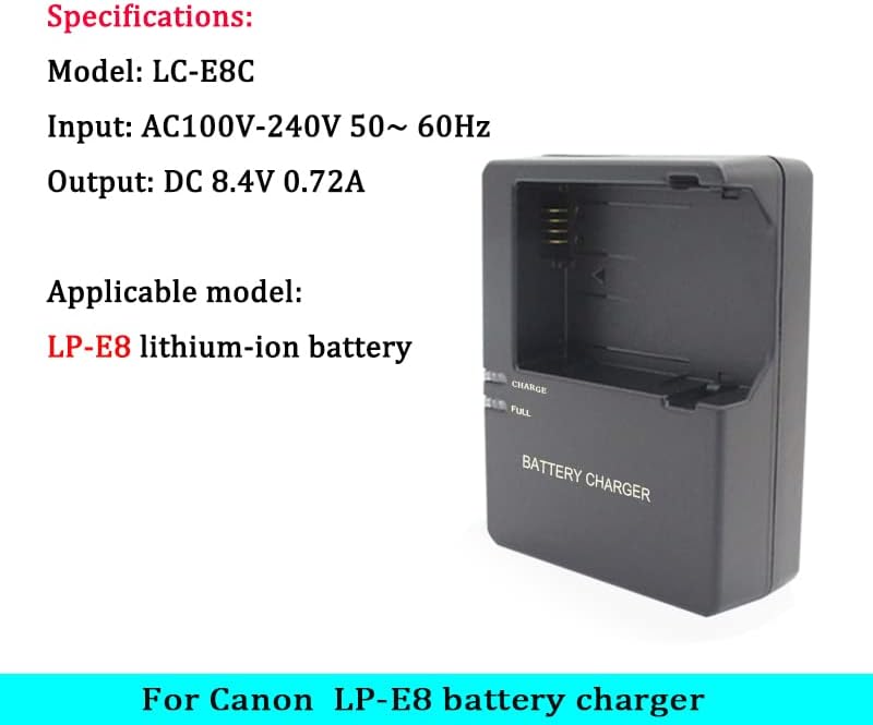 Cargador de Batería Canon LP-E8 para Modelos T3i, T4i, T5i