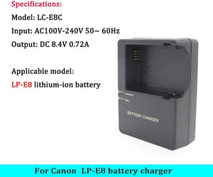 Cargador de Batería Canon LP-E8 para Modelos T3i, T4i, T5i