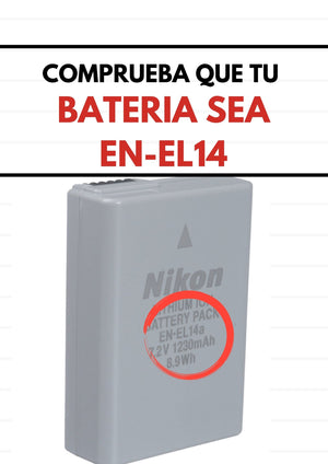 Cargador EN-EL14 para camaras Nikon DSLR